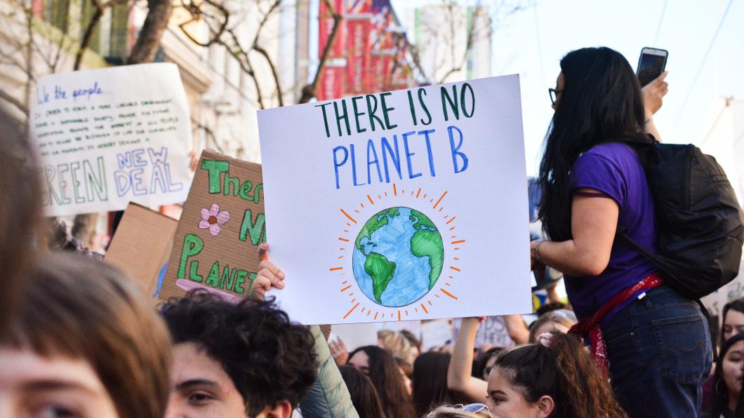 Afbeelding van mensen op een klimaatdemonstratie